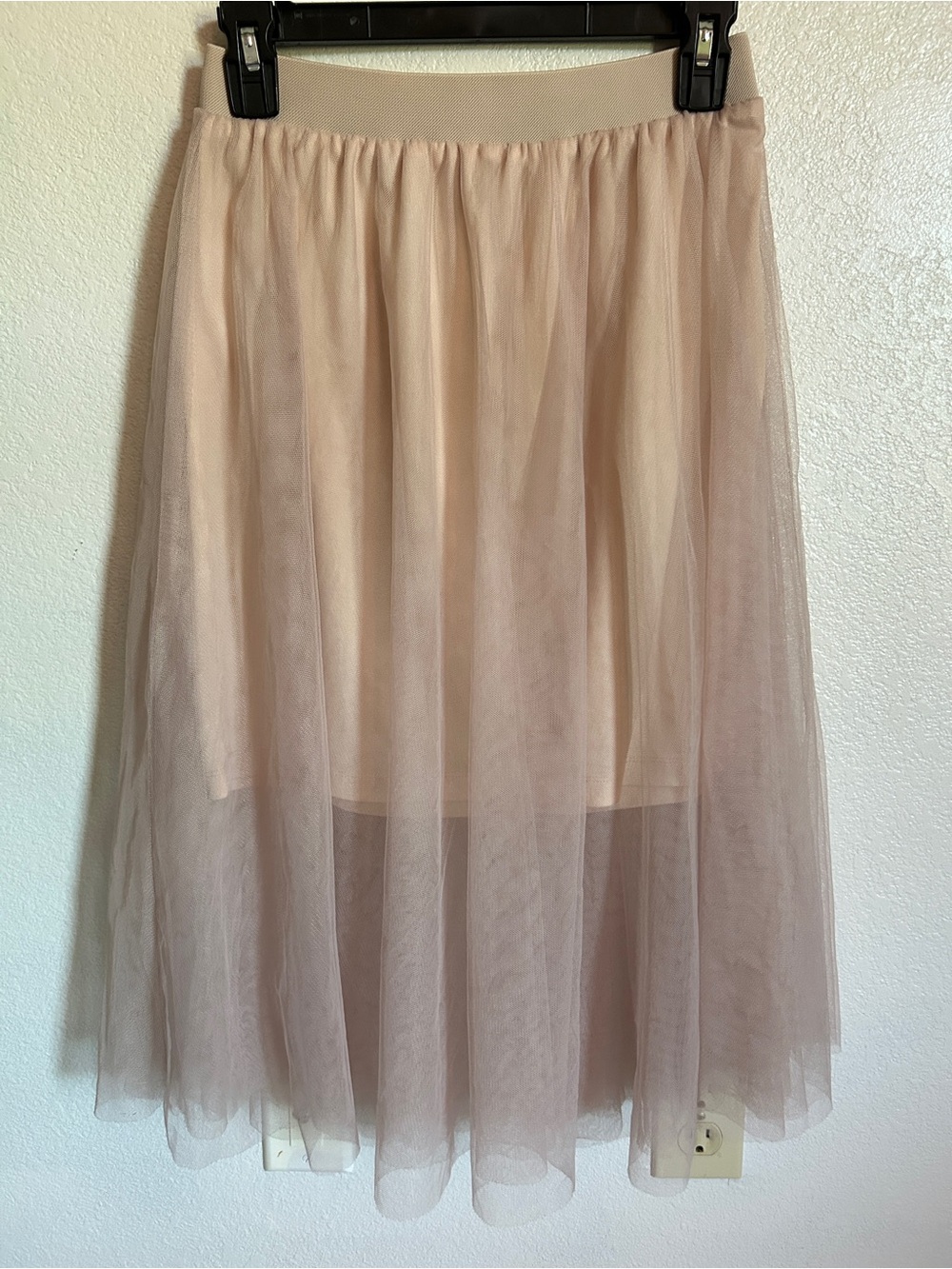 Women's Sheer Tulle Midi Skirt - Blush